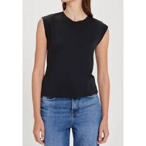 NEW GOLDIE organic cotton cap sleeve tee in black